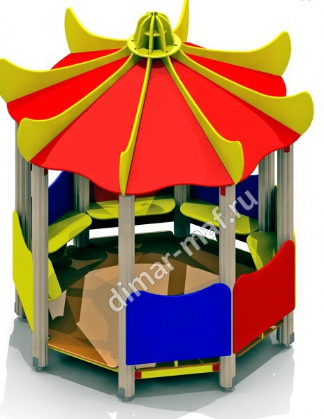 Игровой домик с лавочками круглый из категории Игровые домики